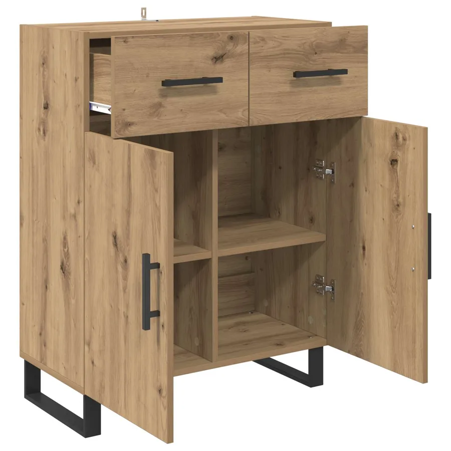 Buffet Chêne artisanal 69,5 x 34 x 90 cm Bois d'ingénierie - 5