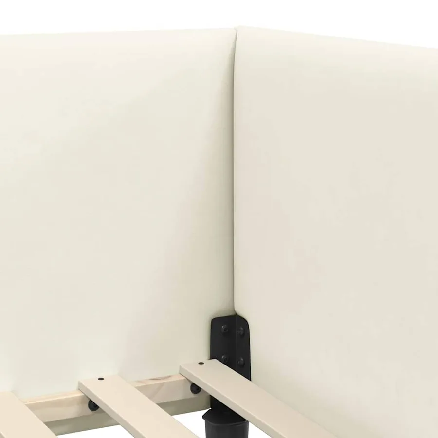 Cadre de lit d'angle avec matelas Autre 2 pcs Crème Velours - 8