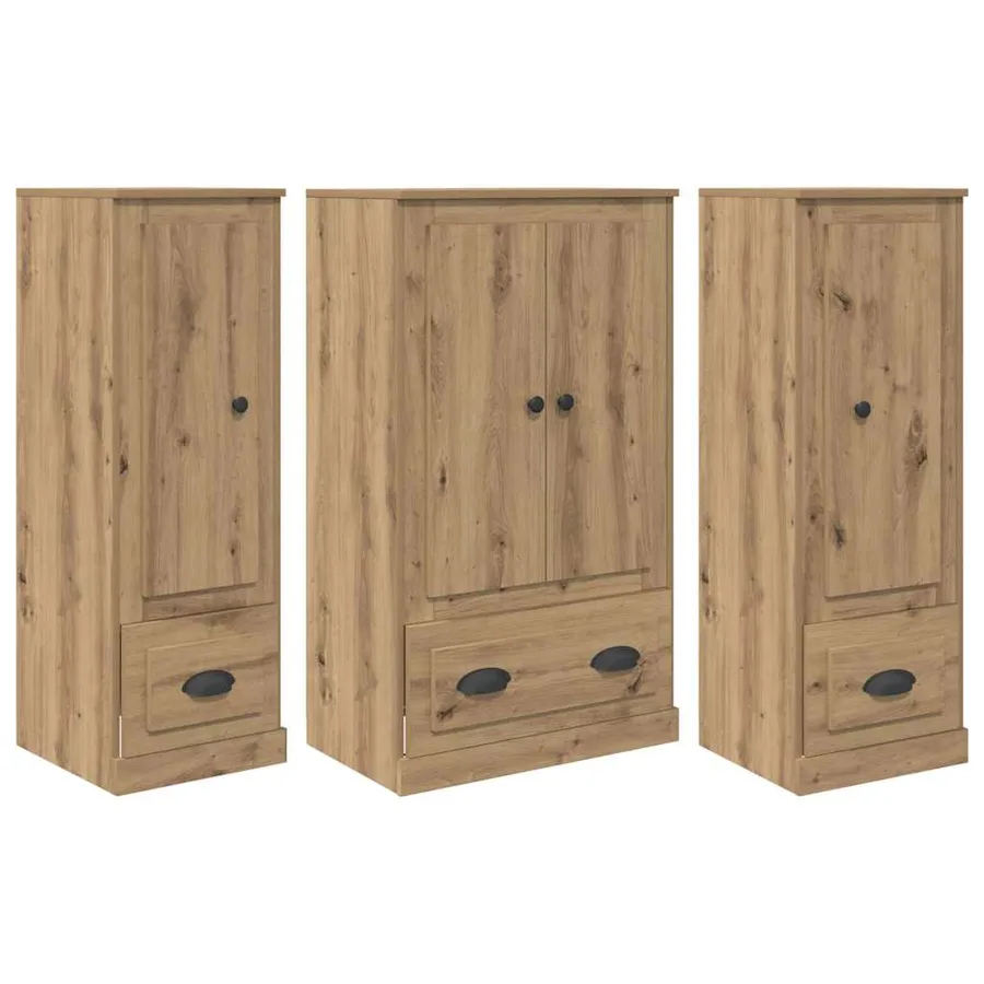 Haut Armoire 3 pcs Chêne artisanal 132 x 35,5 x 103,5 cm - 2
