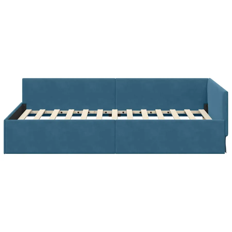 Cadre de lit d'angle Bleu 90 cm x 200 cm Velours - 5