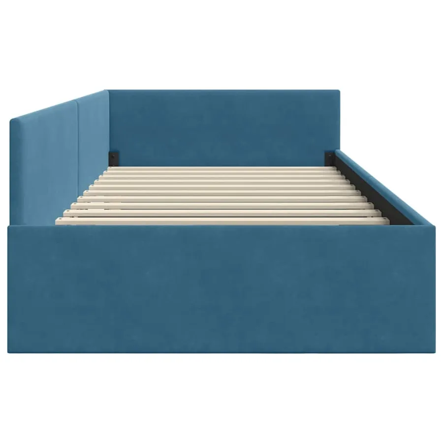 Cadre de lit d'angle Bleu 90 cm x 200 cm Velours - 6