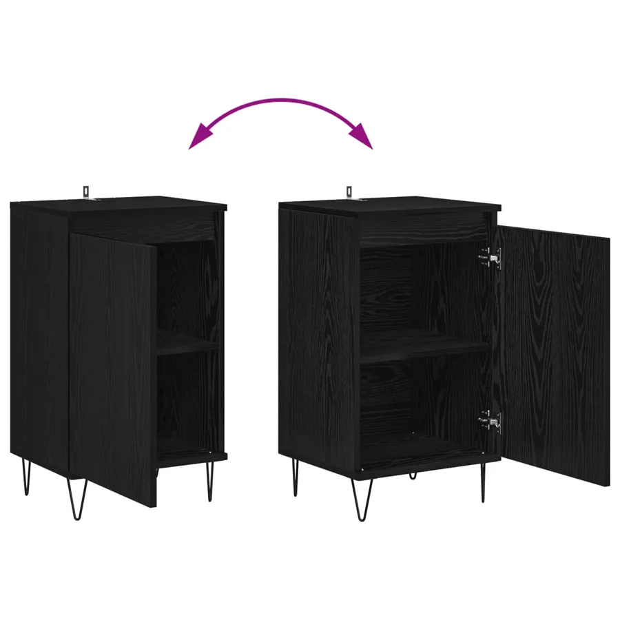 Buffet Chêne noir 40 x 35 x 70 cm Bois d'ingénierie - 11
