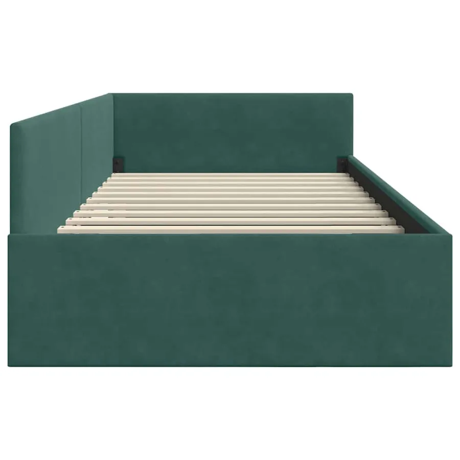 Cadre de lit d'angle Vert foncé 80 cm x 200 cm Velours - 6