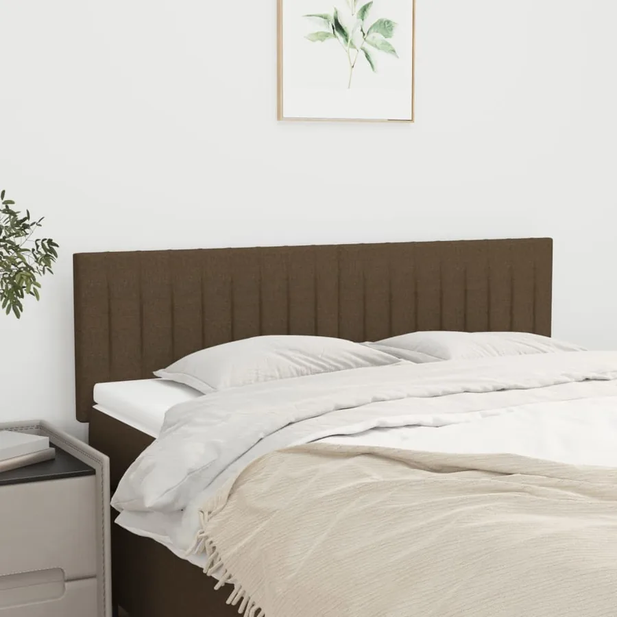 Têtes de lit Marron foncé 144 x 5 x 78/88 cm Tissu