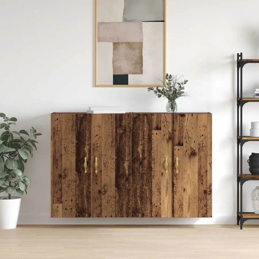Armoire Murale 2 pcs Bois ancien 69,5 x 34 x 90 cm