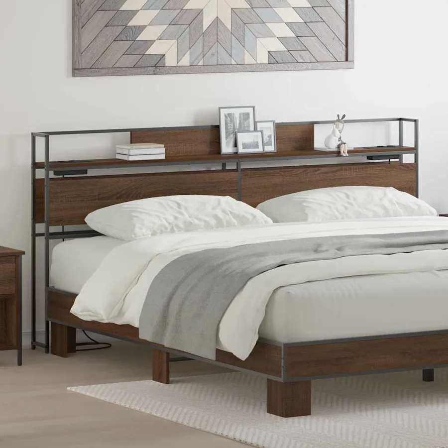 Tête de lit de rangement Chêne marron Bois d'ingénierie