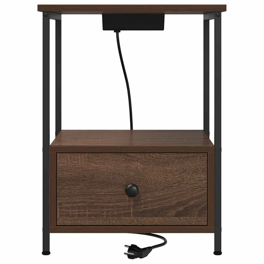 Cabinet de chevet Chêne brun 42 x 41 x 56 cm Bois d'ingénierie - 6