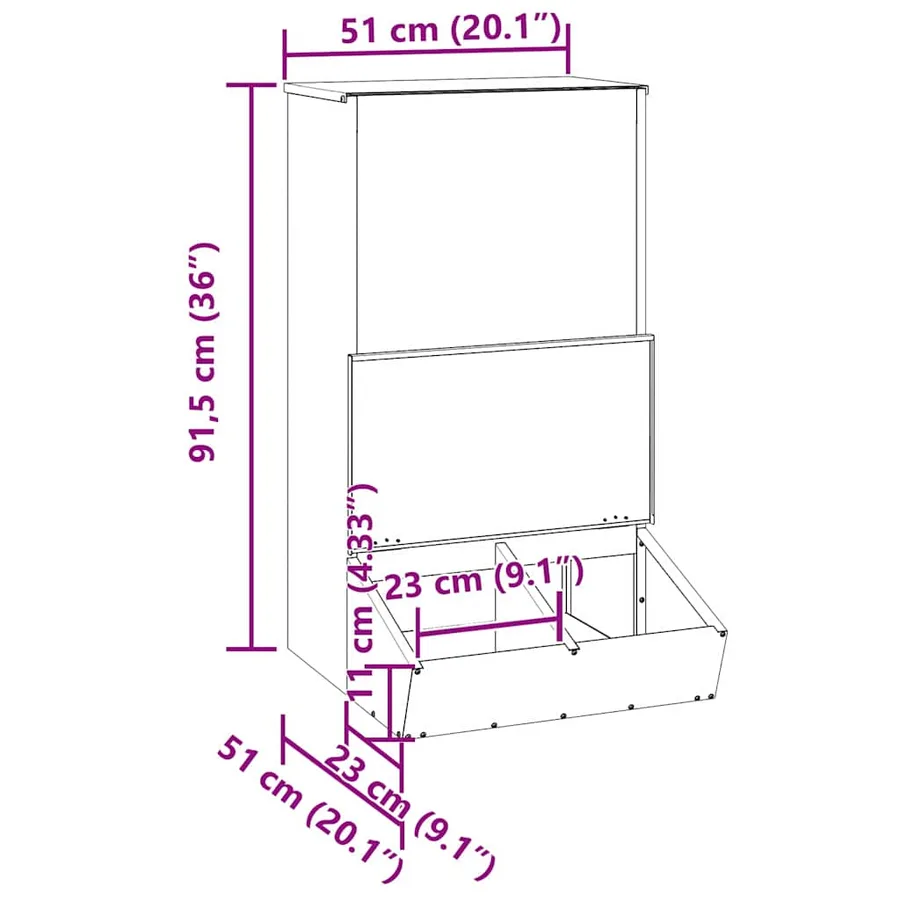 Distributeur de porcs Argent 55 x 51 x 91,5 cm Acier galvanisé - 15