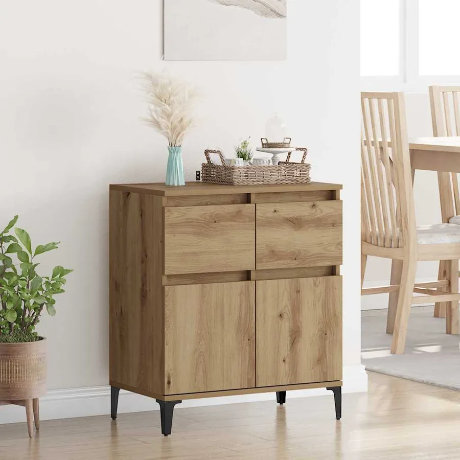 Buffet Chêne artisanal 60 x 35 x 70 cm Bois d'ingénierie et fer