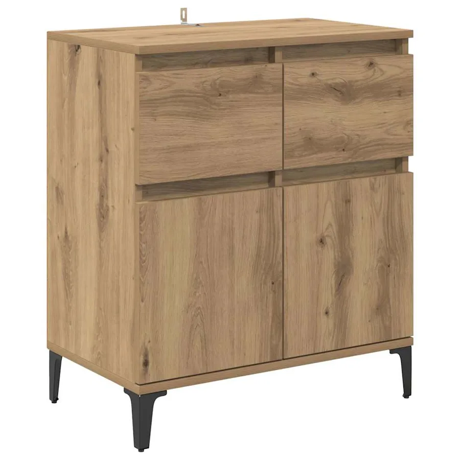 Buffet Chêne artisanal 60 x 35 x 70 cm Bois d'ingénierie et fer - 2