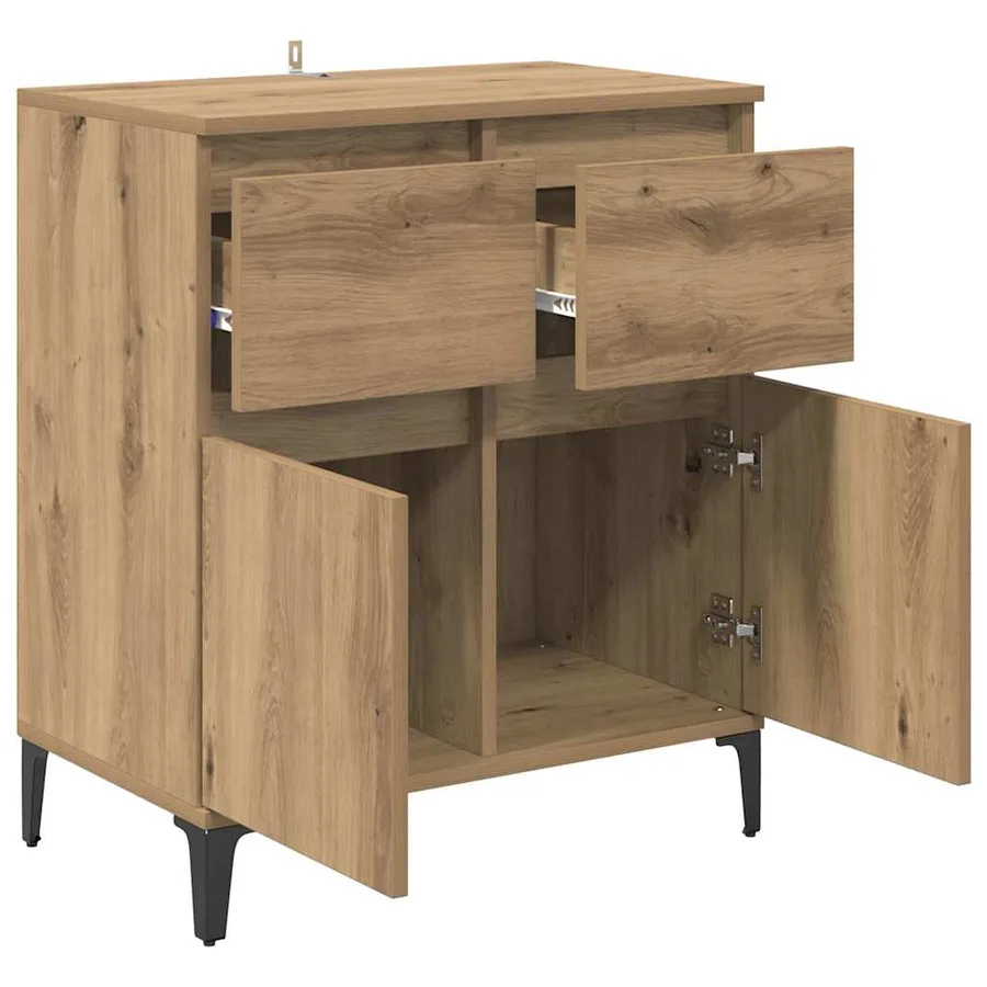 Buffet Chêne artisanal 60 x 35 x 70 cm Bois d'ingénierie et fer - 5