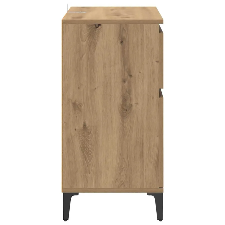 Buffet Chêne artisanal 60 x 35 x 70 cm Bois d'ingénierie et fer - 7