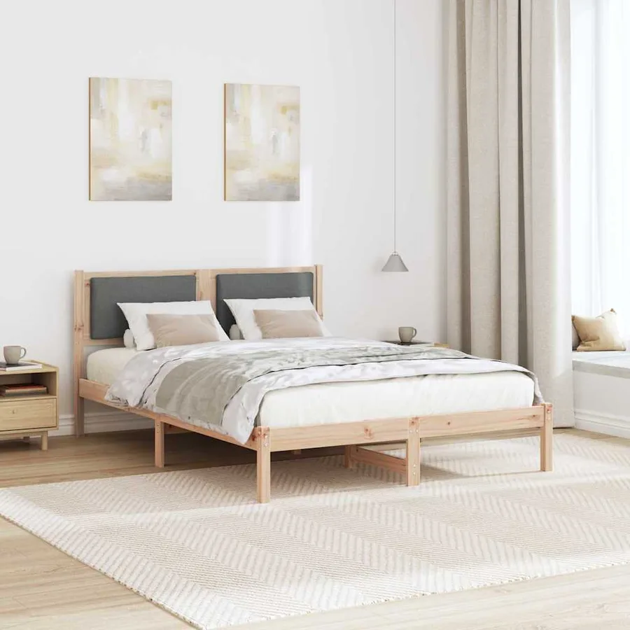 Cadre de lit Gris foncé 160 x 200 cm Pin massif - 4