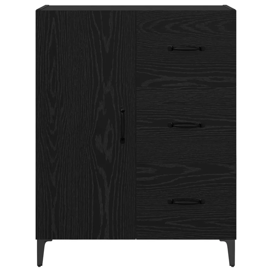 Buffet Chêne noir 69,5 x 34 x 90 cm Bois d'ingénierie - 6