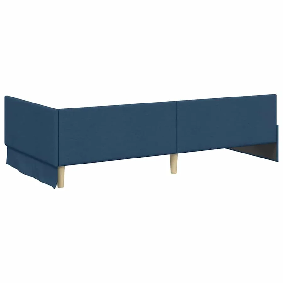 Cadre de lit d'angle avec matelas Autre 2 pcs Bleu tissu - 9