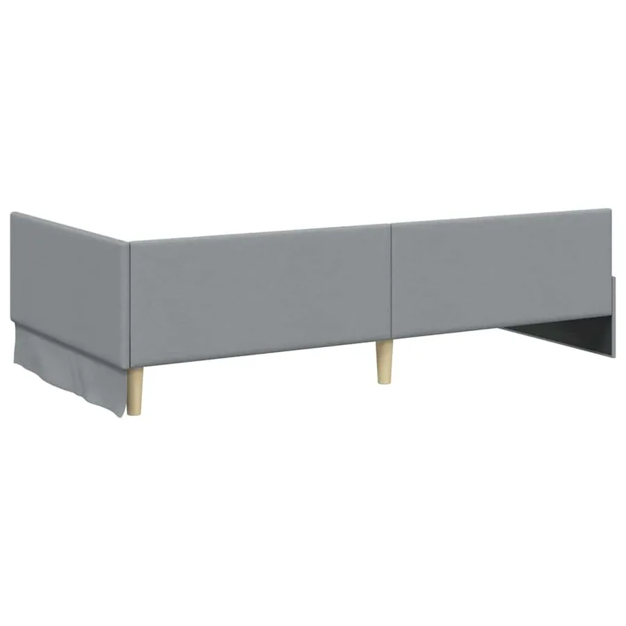 Cadre de lit d'angle avec matelas Autre 2 pcs Gris clair tissu - 9