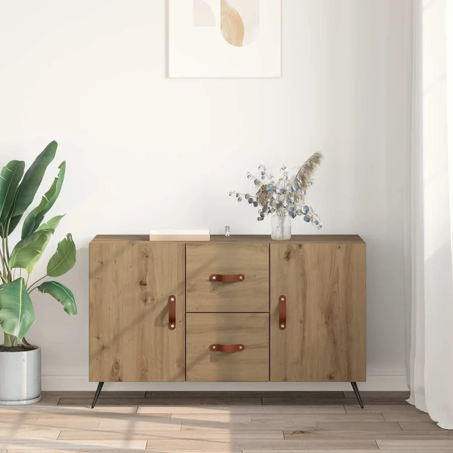Buffet Chêne artisanal 100 x 36 x 60 cm Bois d'ingénierie - 4
