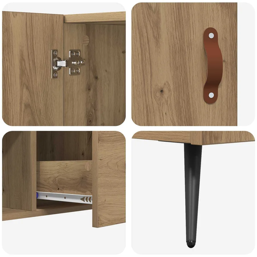 Buffet Chêne artisanal 100 x 36 x 60 cm Bois d'ingénierie - 9