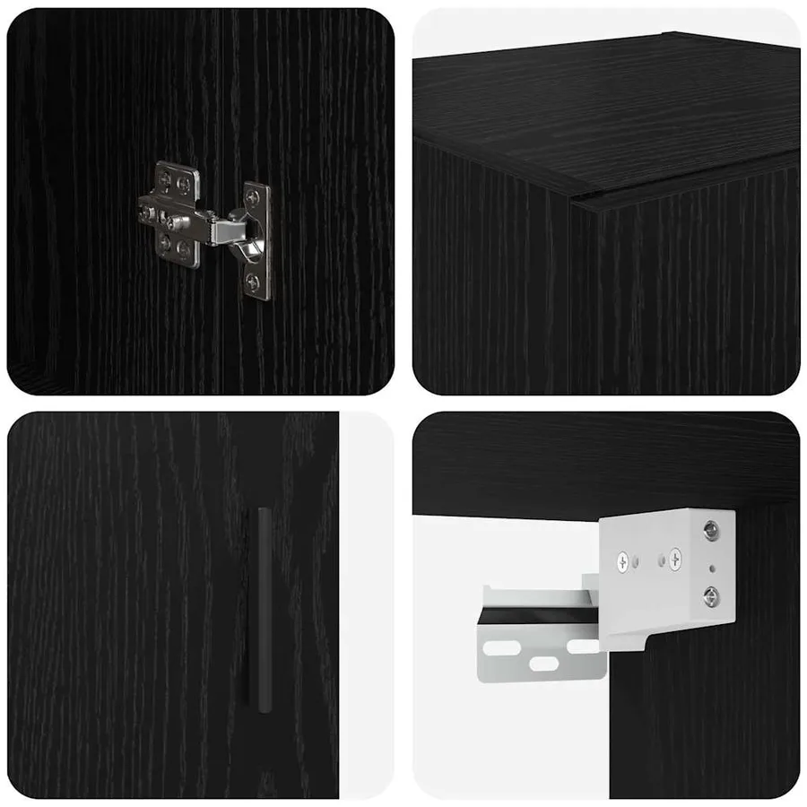 Meuble mural Chêne noir 34,5 x 34 x 90 cm - 9