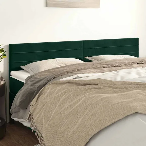Têtes de lit Vert foncé 200x5x78/88 cm Velours