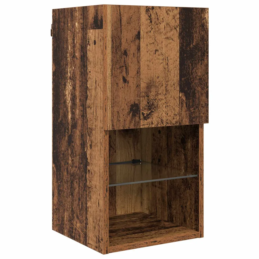 Unité murale de TV 6 pcs Bois Ancien Bois d'ingénierie - 6
