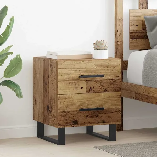 Cabinet de chevet avec tiroir Bois ancien 40 x 35 x 47,5 cm