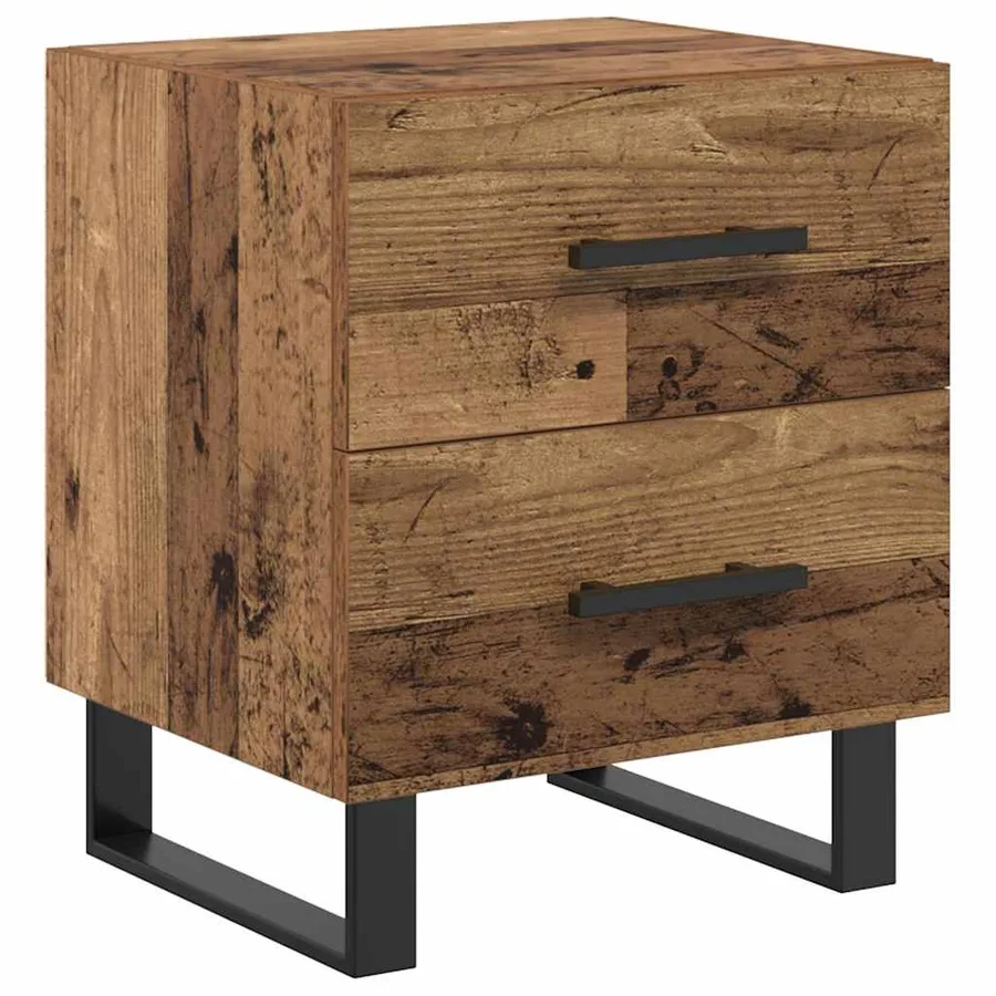 Cabinet de chevet avec tiroir Bois ancien 40 x 35 x 47,5 cm - 2