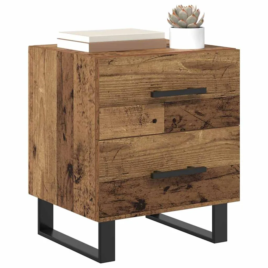 Cabinet de chevet avec tiroir Bois ancien 40 x 35 x 47,5 cm - 3