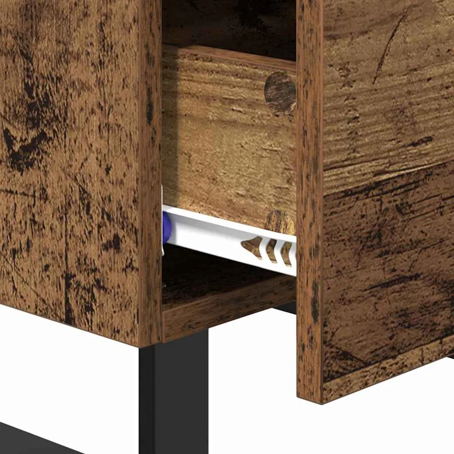 Cabinet de chevet avec tiroir Bois ancien 40 x 35 x 47,5 cm - 9