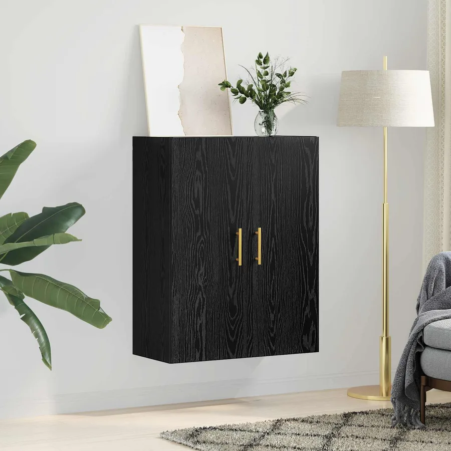 Meuble mural Chêne noir 69,5 x 34 x 90 cm Bois d'ingénierie - 4