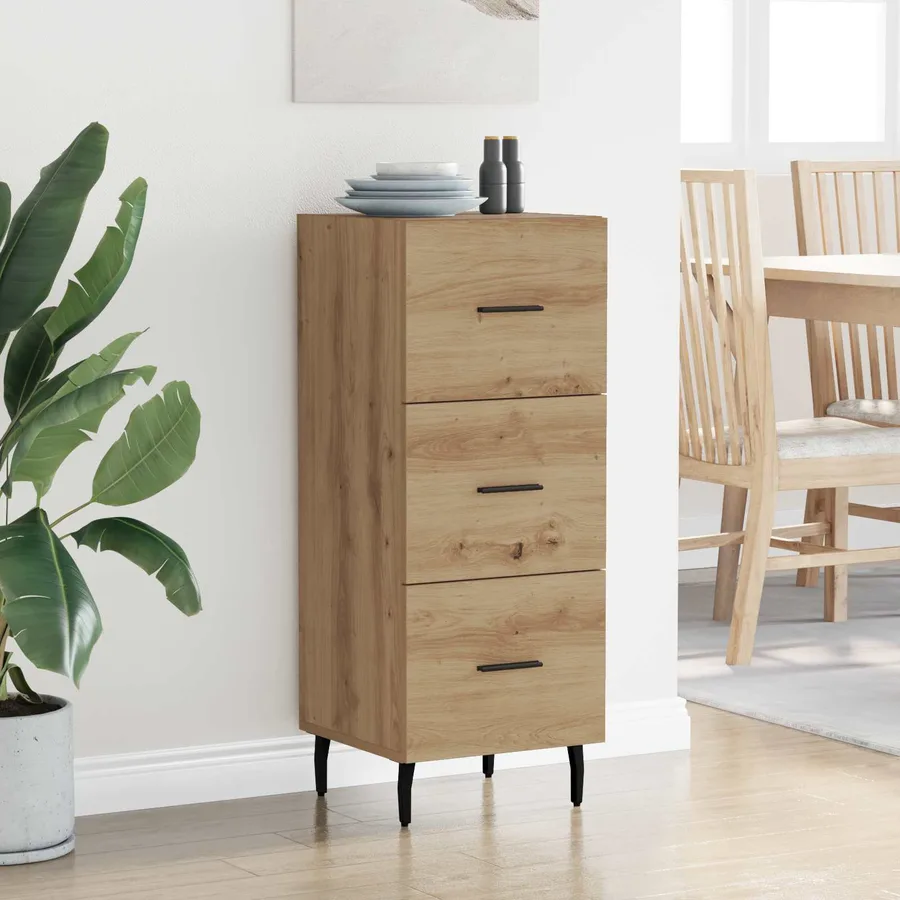 Buffet chêne artisanal 34 x 34,5 x 90 cm Bois d'ingénierie - 4