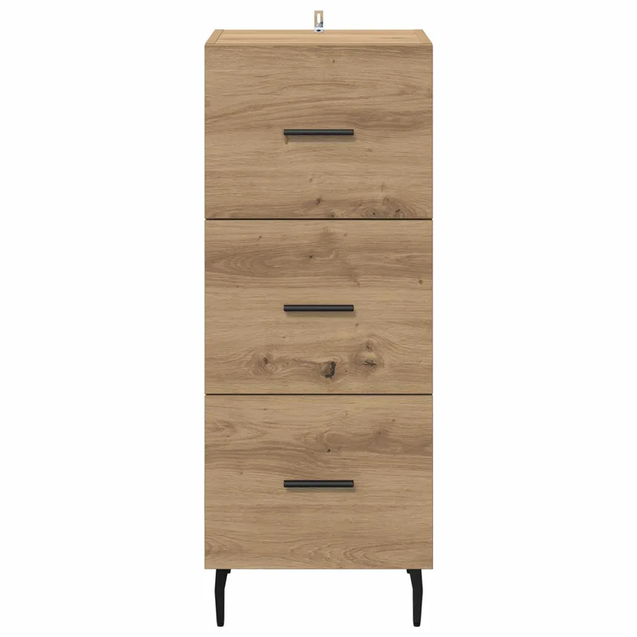 Buffet chêne artisanal 34 x 34,5 x 90 cm Bois d'ingénierie - 6