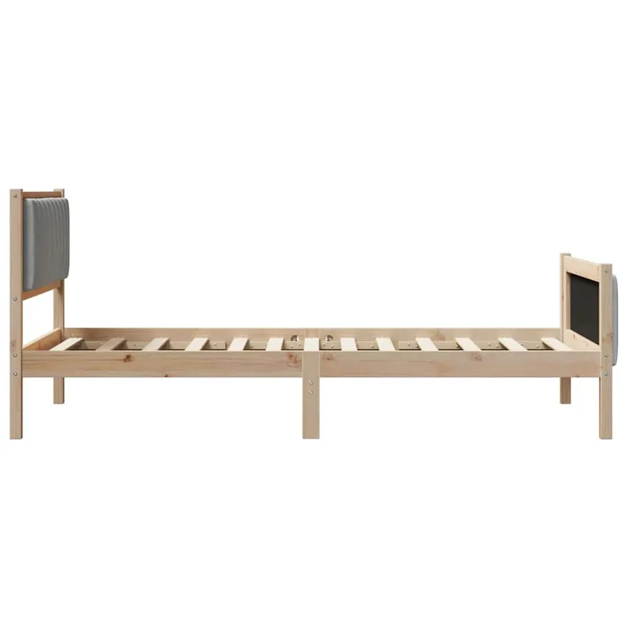 Cadre de lit avec tête de lit Marron et gris clair 100 x 200 cm - 6