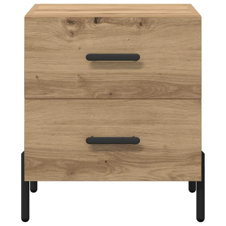 Cabinet de chevet 2 pc Chêne artisanal 40 x 35 x 47,5 cm - 7