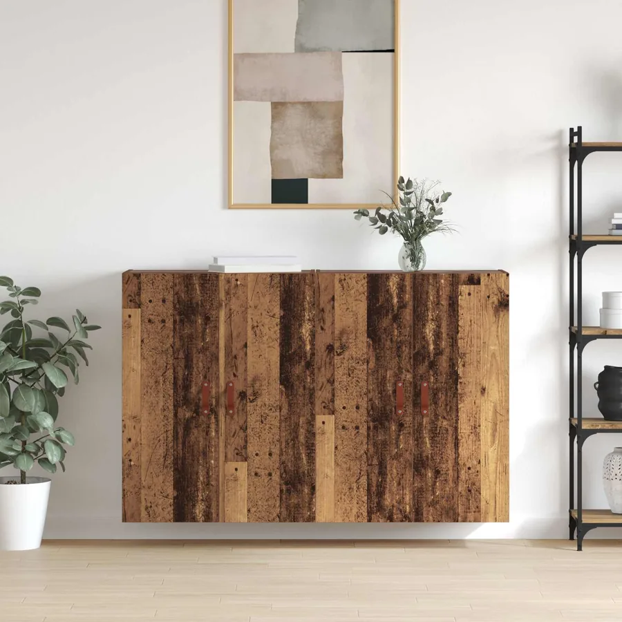 Armoire Murale 2 pcs Bois ancien 69,5 x 34 x 90 cm