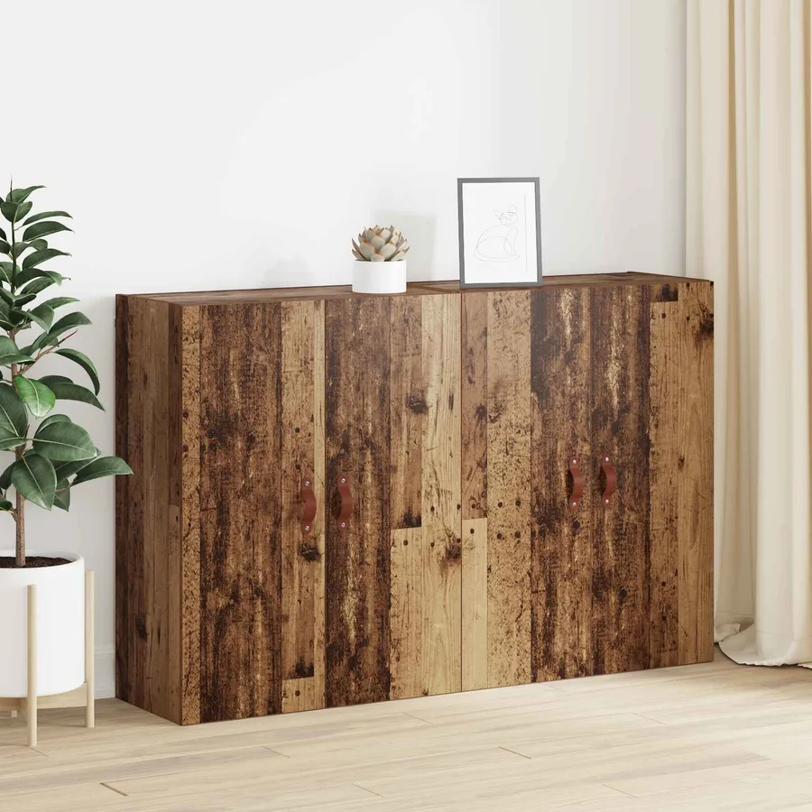 Armoire Murale 2 pcs Bois ancien 69,5 x 34 x 90 cm - 4