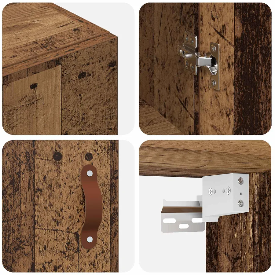 Armoire Murale 2 pcs Bois ancien 69,5 x 34 x 90 cm - 8