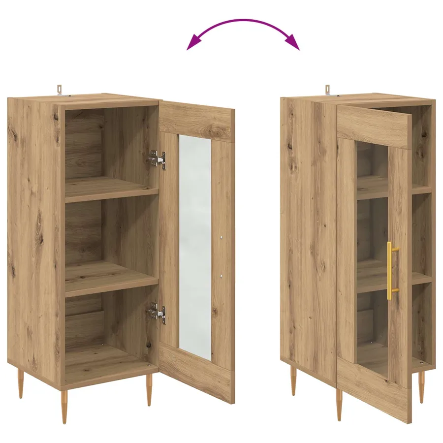 Buffet chêne artisanal 34 x 34,5 x 90 cm Bois d'ingénierie - 12
