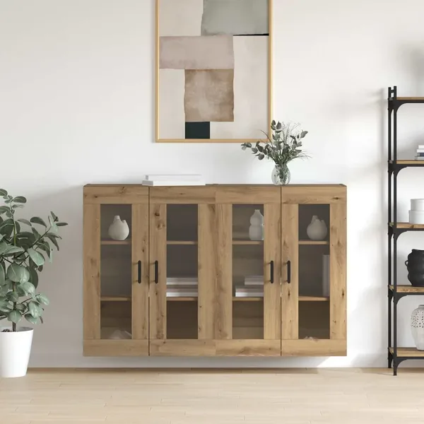Armoires Murailles 2 pcs chêne artisanal 69,5 x 34 x 90 cm