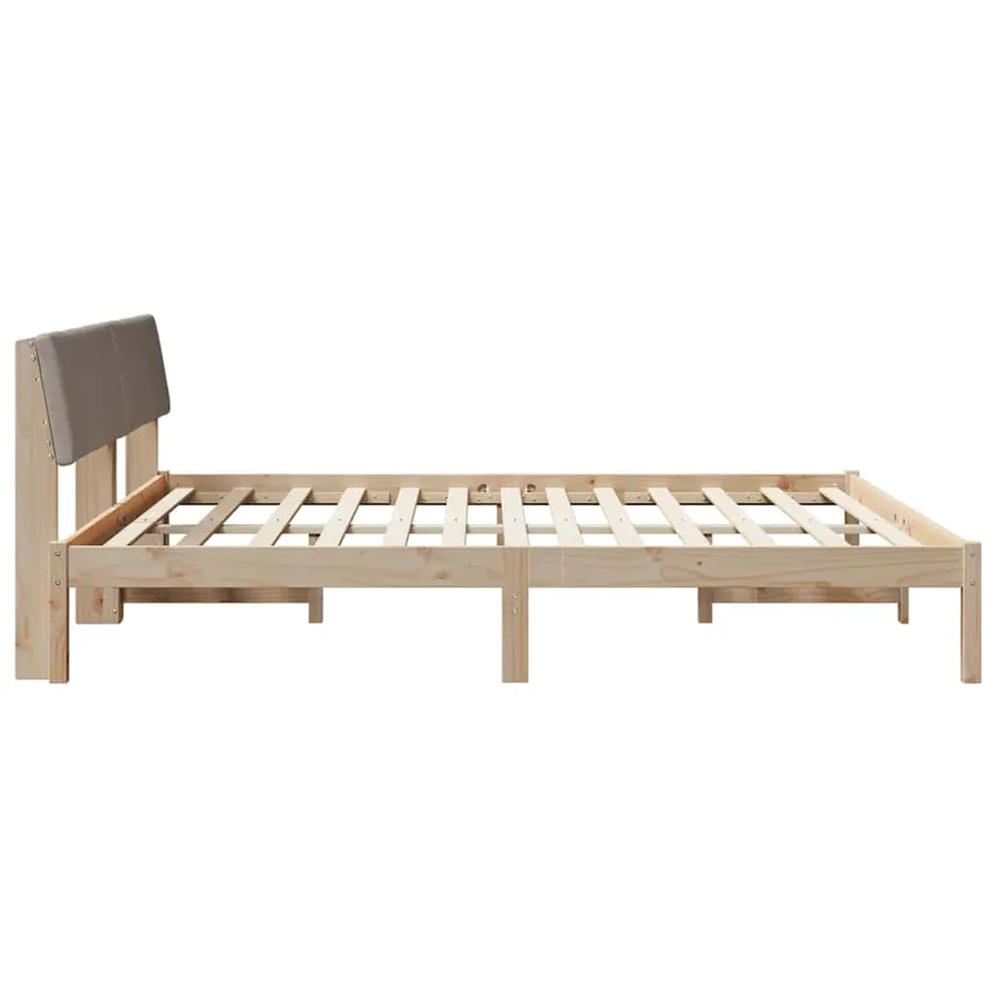Cadre de lit Marron et taupe 200 x 200 cm Bois massif en pin - 6