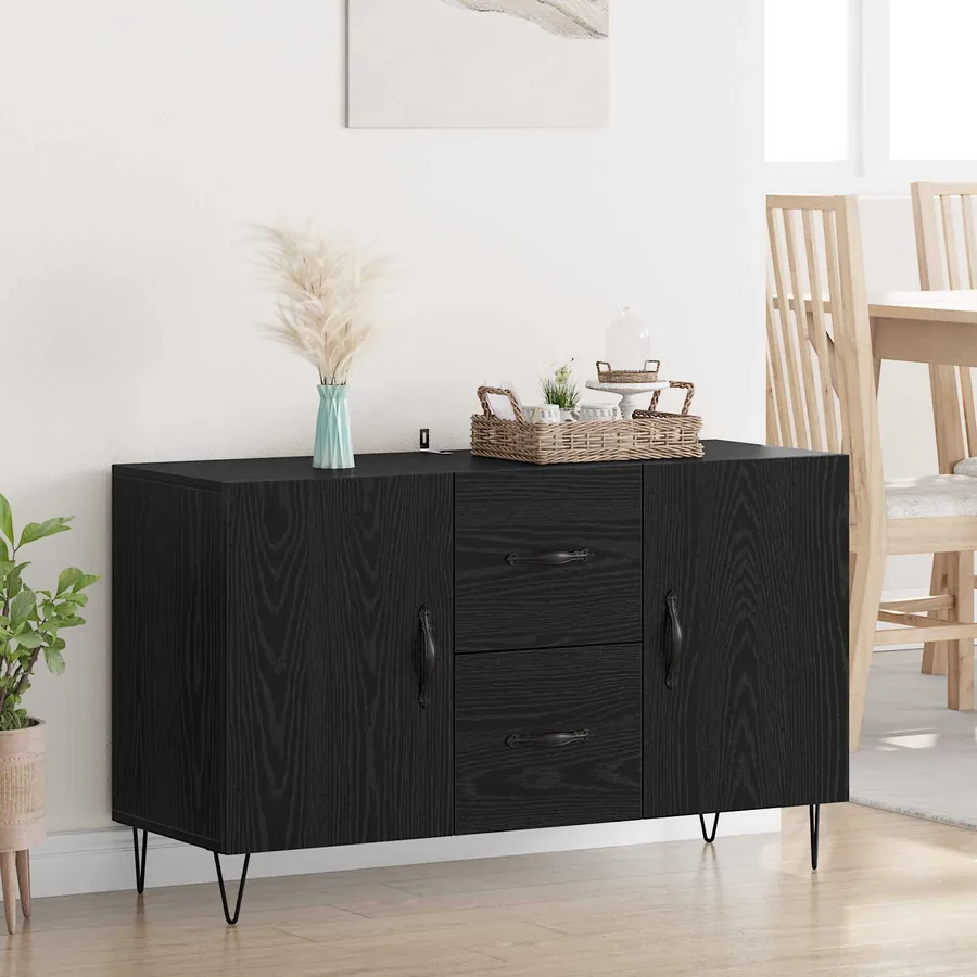 Buffet Chêne noir 100 x 36 x 60 cm Bois d'ingénierie