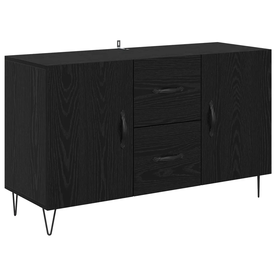 Buffet Chêne noir 100 x 36 x 60 cm Bois d'ingénierie - 2
