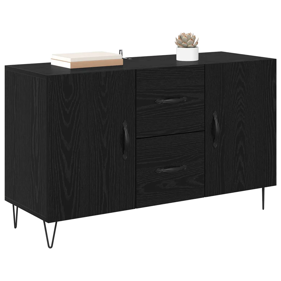 Buffet Chêne noir 100 x 36 x 60 cm Bois d'ingénierie - 3