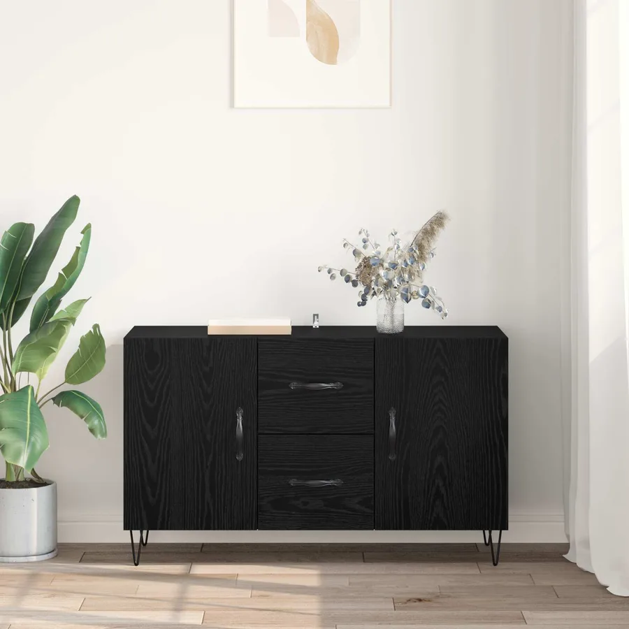 Buffet Chêne noir 100 x 36 x 60 cm Bois d'ingénierie - 4