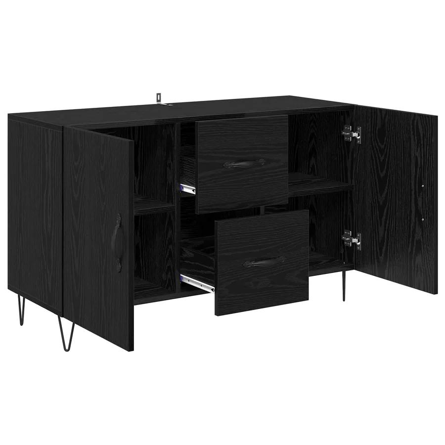 Buffet Chêne noir 100 x 36 x 60 cm Bois d'ingénierie - 5