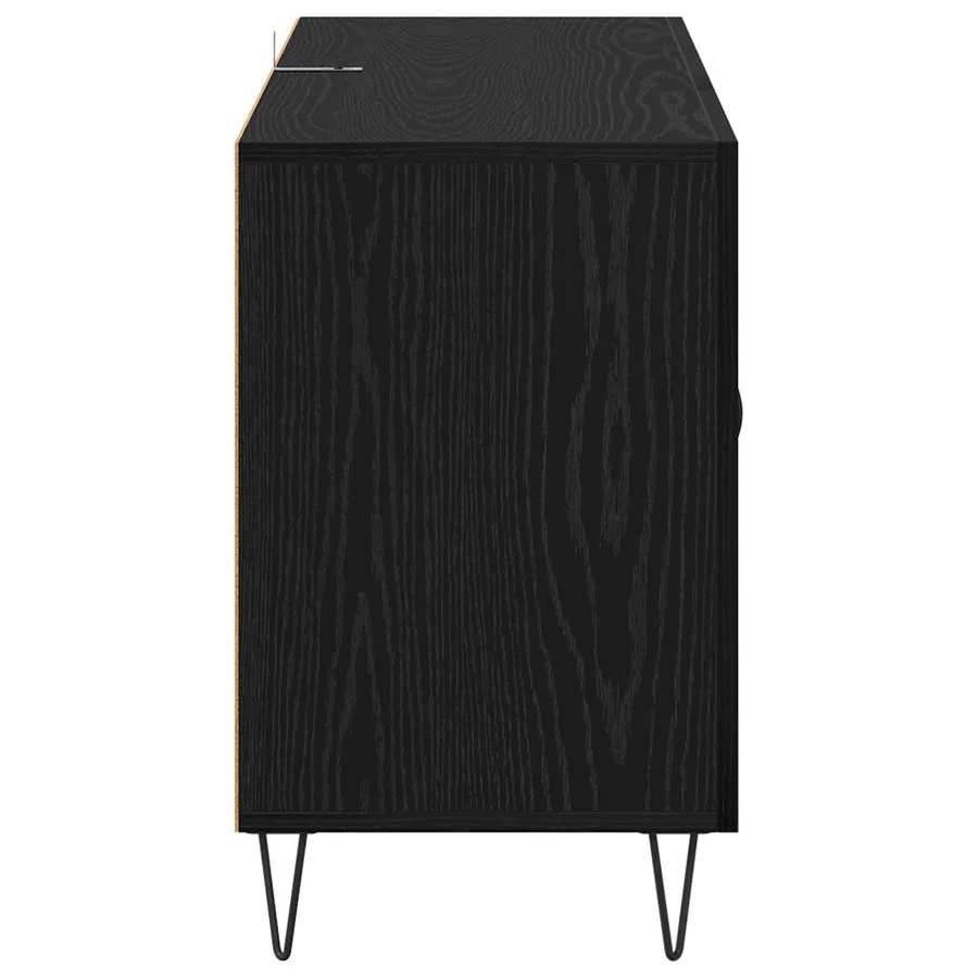 Buffet Chêne noir 100 x 36 x 60 cm Bois d'ingénierie - 7