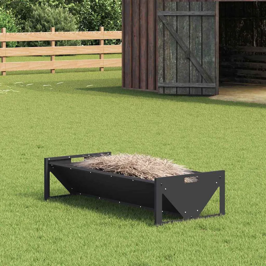 Trough d'alimentation pour le bétail Noir 108 x 50 x 28 cm