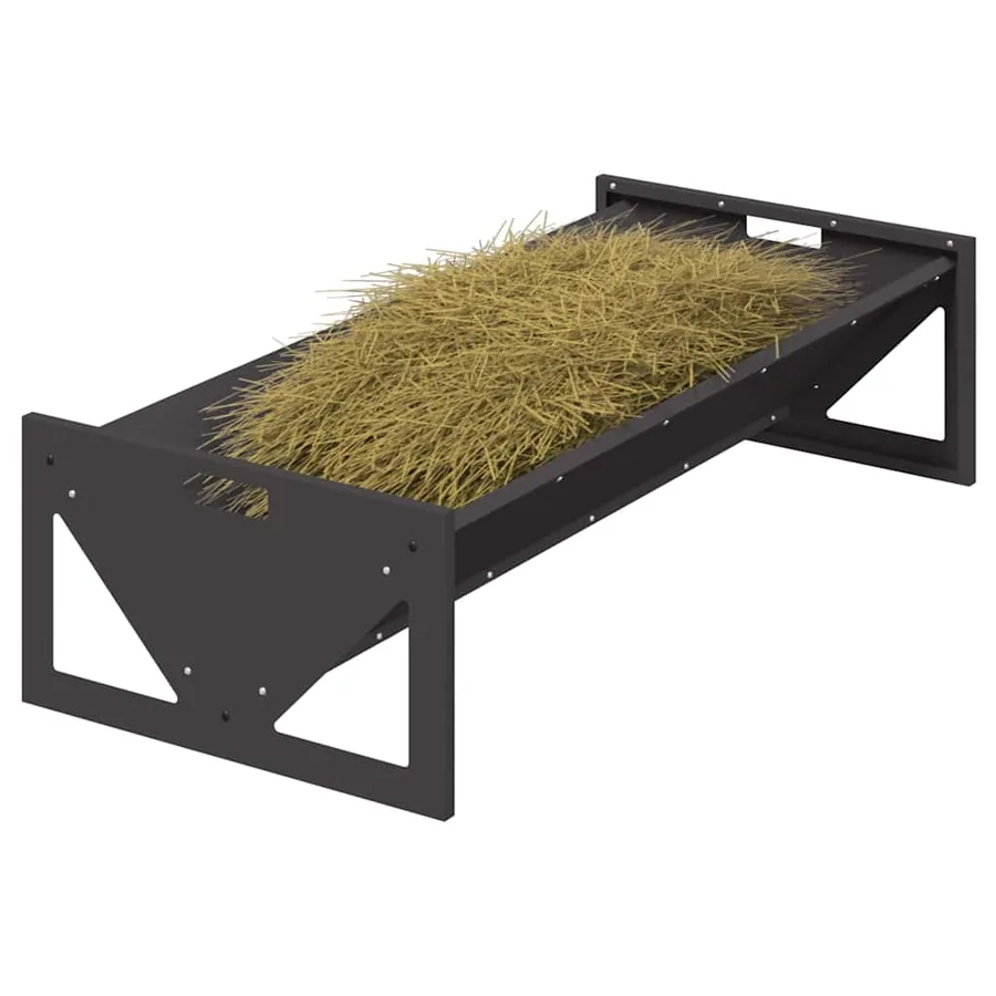 Trough d'alimentation pour le bétail Noir 108 x 50 x 28 cm - 3