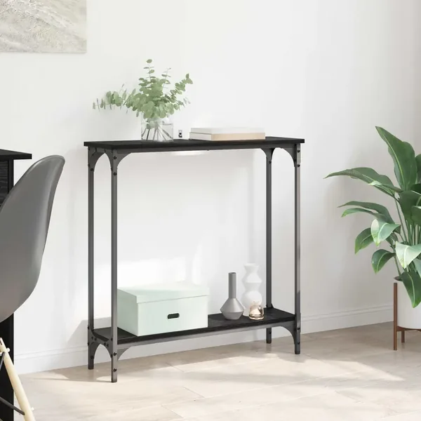 Table console Chêne noir 75 x 22,5 x 75 cm Bois d'ingénierie