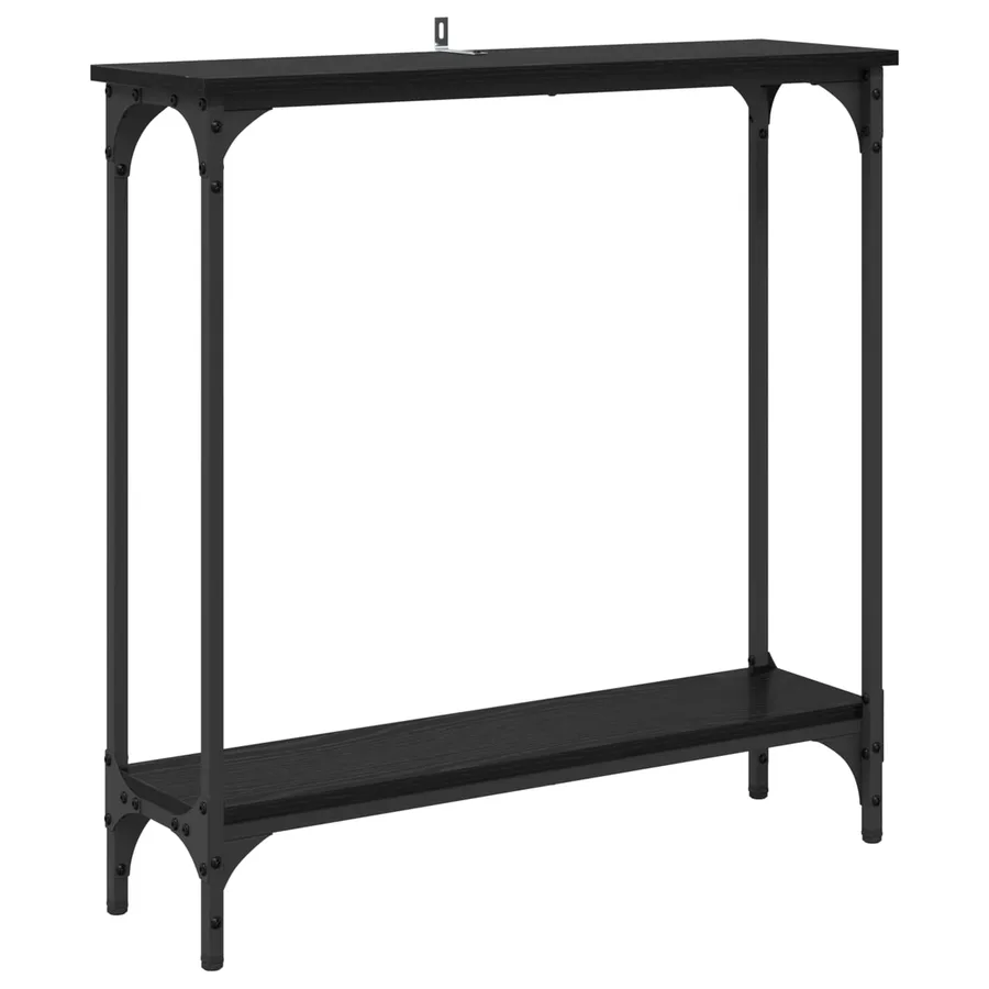 Table console Chêne noir 75 x 22,5 x 75 cm Bois d'ingénierie - 2